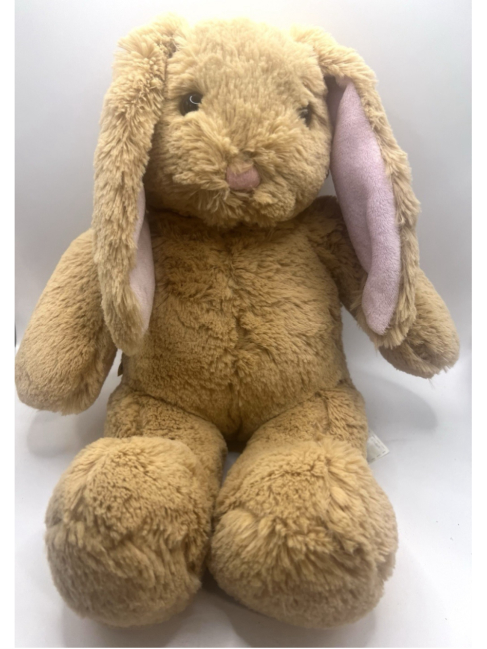 Build-A-Bear Workshop Lil Bunny Big Ears 2009 Tan Plush Rabbit White Tail 16”
